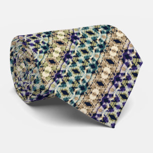 Ethnisch blau, beige Ikat Krawatte