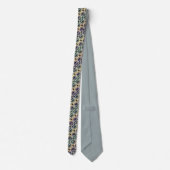 Ethnisch blau, beige Ikat Krawatte (Rückseite)