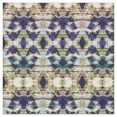 Ethnisch blau, beige Ikat  Stoff (Nahaufnahme)