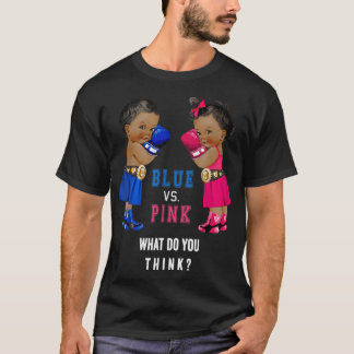 Ethnisch Blau vs. Rosa Boxende Babys Geschlecht En T-Shirt