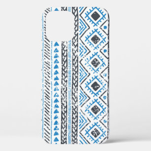 Ethnisch Blau, weißer nahtloser Hintergrund. Case-Mate iPhone Hülle