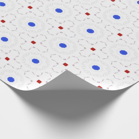 Ethnisch-blauer Punkt Geschenkpapier (Ecke)