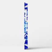 Ethnisch-blaues Aquarellmuster Case-Mate iPhone Hülle (Rückseite / Links)