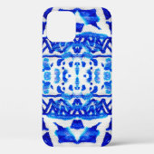 Ethnisch-blaues Aquarellmuster Case-Mate iPhone Hülle (Rückseite)