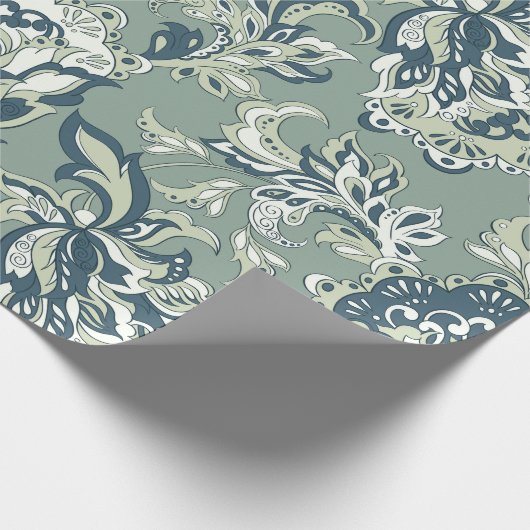 ethnisch-blumengeschmückte Muster. folklorischer B Geschenkpapier (Ecke)