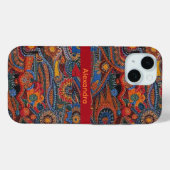 Ethnisch Boho Farbige Muster Rot Blau & Gold Case-Mate iPhone Hülle (Rückseite (Horizontal))