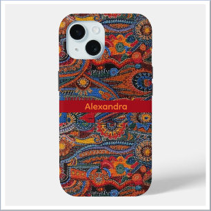 Ethnisch Boho Farbige Muster Rot Blau & Gold Case-Mate iPhone Hülle