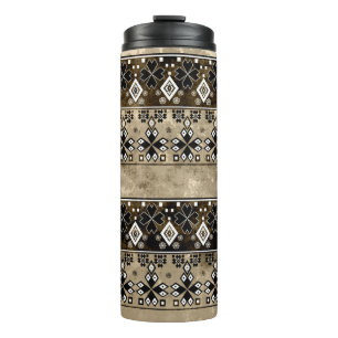 Ethnisch-boho grunge Muster. Stammes altes Kunstpr Thermosbecher