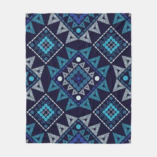 Ethnisch-boho-nahtloses Muster Fleecedecke (Vorderseite)