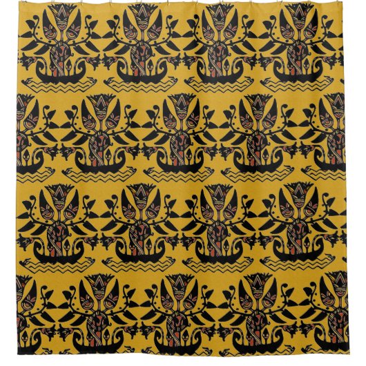 Ethnisch-ethnisches Tattoo-Muster Duschvorhang (Vorderseite)