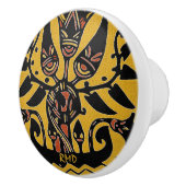 Ethnisch-ethnisches Tattoo-Muster Keramikknauf (Rechts)