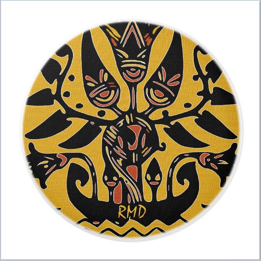 Ethnisch-ethnisches Tattoo-Muster Keramikknauf