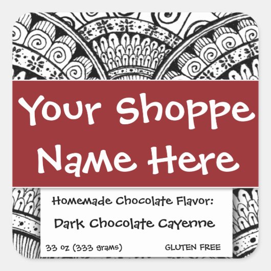 Ethnisch-exotisch-marokkanisch-asiatisch Quadratischer Aufkleber (Vorderseite)