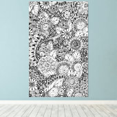 Ethnisch-floral Inspiriert 6 Leinwanddruck (Insitu (Holzboden))