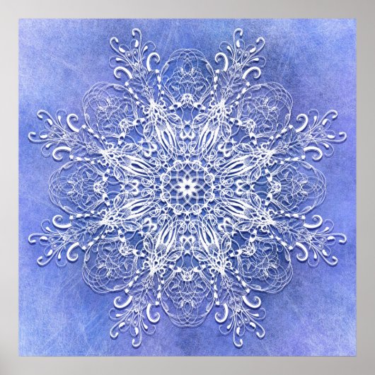 Ethnisch florale Mandala auf Grunge Hintergrund. Poster (Vorne)