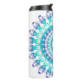 Ethnisch-florale Mandala.monogramm Thermosbecher (Nach links gedreht)