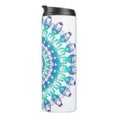 Ethnisch-florale Mandala.monogramm Thermosbecher (Nach rechts gedreht)