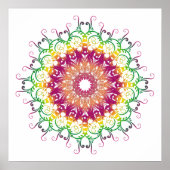 ethnisch florale Multicolor mandala. Poster (Vorne)
