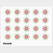 Ethnisch florale Multicolor mandala. Runder Aufkleber (Blatt)