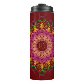 Ethnisch florale Multicolor mandala. Thermosbecher (Vorderseite)