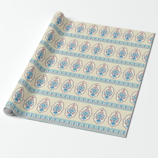 Ethnisch-florale Stoffe: Nahtlose Eleganz Geschenkpapier (Ungerollt)