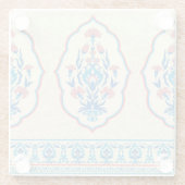 Ethnisch-florale Stoffe: Nahtlose Eleganz Glasuntersetzer (Rückseite)