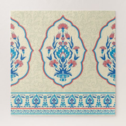 Ethnisch-florale Stoffe: Nahtlose Eleganz Puzzle (Vertikal)