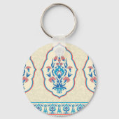Ethnisch-florale Stoffe: Nahtlose Eleganz Schlüsselanhänger (Rückseite)