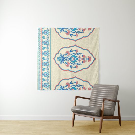 Ethnisch-florale Stoffe: Nahtlose Eleganz Wandteppich (Beispiel (Horizontal))