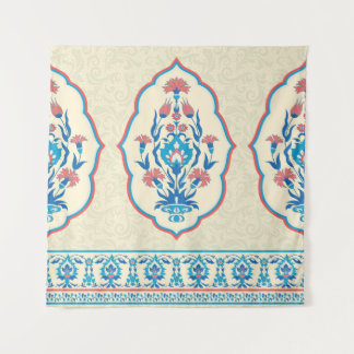 Ethnisch-florale Stoffe: Nahtlose Eleganz Wandteppich