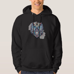 Ethnisch gemusterte Eule Hoodie