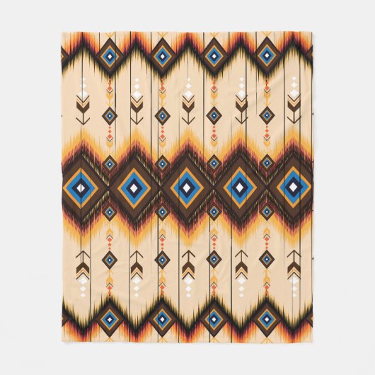 Ethnisch geometrisch: abstraktes Musterdesign. Fleecedecke (Vorderseite)
