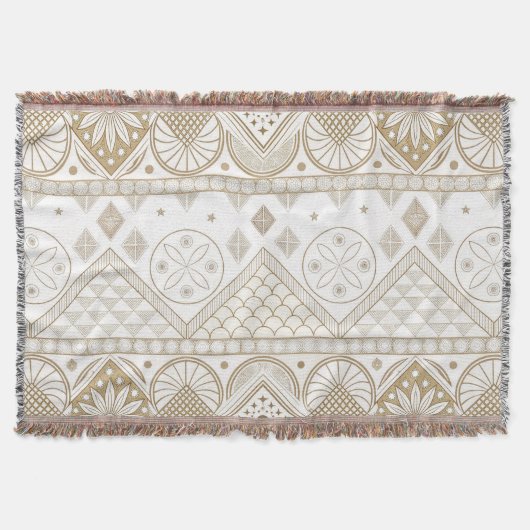 Ethnisch geometrisches, florales, nahtloses Muster Decke (Vorderseite)