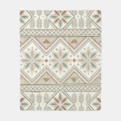 Ethnisch geometrisches, florales, nahtloses Muster Fleecedecke (Vorderseite)