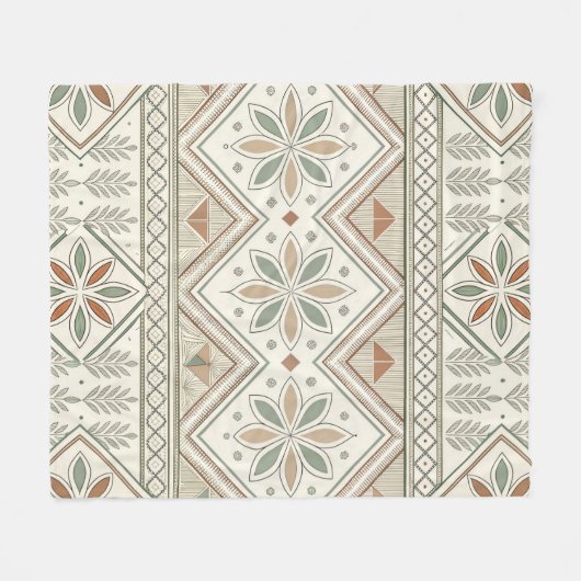 Ethnisch geometrisches, florales, nahtloses Muster Fleecedecke (Vorderseite (Horizontal))