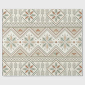 Ethnisch geometrisches, florales, nahtloses Muster Geschenkpapier (Flach)