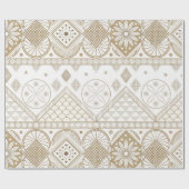 Ethnisch geometrisches, florales, nahtloses Muster Geschenkpapier (Flach)