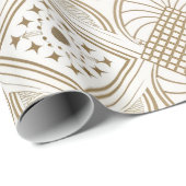 Ethnisch geometrisches, florales, nahtloses Muster Geschenkpapier (Rolleneckpunkt)