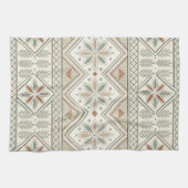 Ethnisch geometrisches, florales, nahtloses Muster Geschirrtuch (Horizontal)