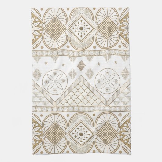 Ethnisch geometrisches, florales, nahtloses Muster Geschirrtuch (Vertikal)