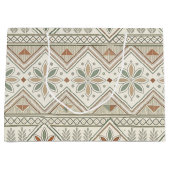 Ethnisch geometrisches, florales, nahtloses Muster Große Geschenktüte (Vorderseite)