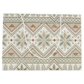 Ethnisch geometrisches, florales, nahtloses Muster Große Geschenktüte (Rückseite)