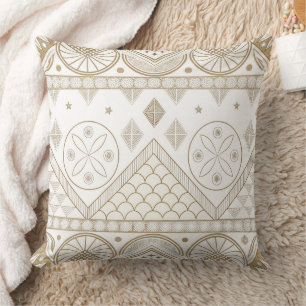 Ethnisch geometrisches, florales, nahtloses Muster Kissen
