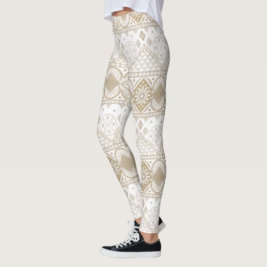 Ethnisch geometrisches, florales, nahtloses Muster Leggings (Links)