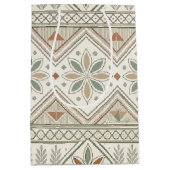 Ethnisch geometrisches, florales, nahtloses Muster Mittlere Geschenktüte (Vorderseite)
