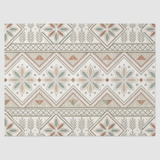 Ethnisch geometrisches, florales, nahtloses Muster Seidenpapier (Vorderseite)