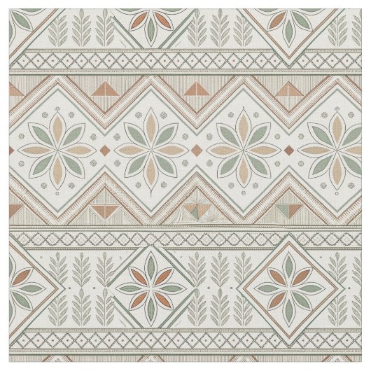 Ethnisch geometrisches, florales, nahtloses Muster Stoff (Nahaufnahme)