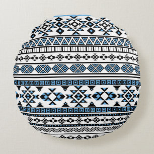 Ethnisch geometrisches Navajo-Dreieckmuster Rundes Kissen