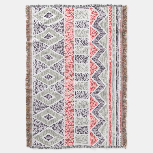 Ethnisch gestreifter Stamm: Handmade Vintag Decke (Vorderseite Vertikal)