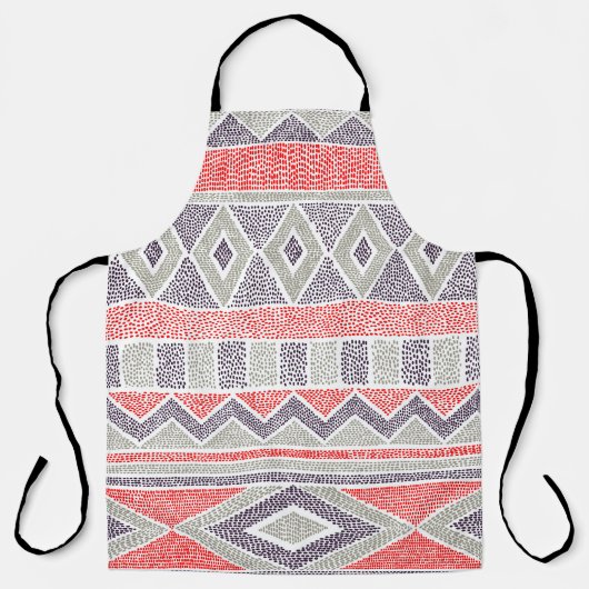 Ethnisch gestreifter Stamm: Handmade Vintag Schürze (Vorderseite)